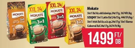 Xxl - 3in1  Az.old.kávésp.24x17g, 3in1 Latte  24x15g, 3in1 Irish  Az.a.k.sp.24x17g/3in1 Barna Cukorral  24x17g