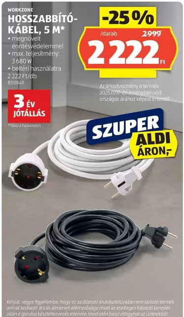 Volt - HOSSZABBÍTÓ-KABEL, 5 M