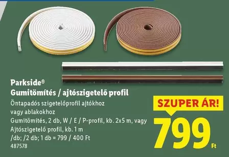 Gumitömítés/ajtószigetelő profil