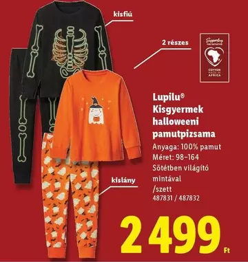 Kisgyermek halloweeni pamutpizsama
