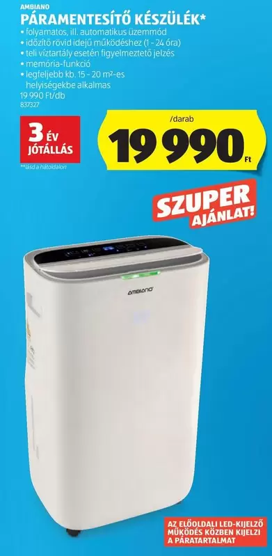 PÁRAMENTESÍTŐ KÉSZÜLÉK