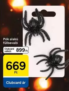 Pók alakú fülbevaló