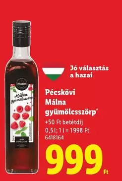 Málna gyümölcsszörp