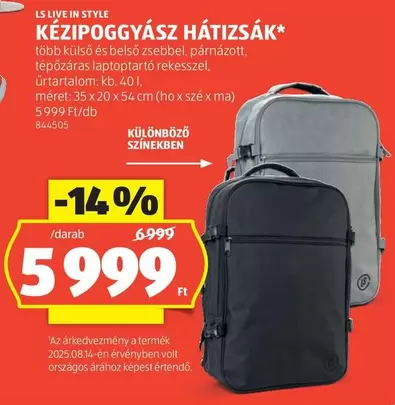 Volt - KÉZIPOGGYÁSZ HÁTIZSÁK