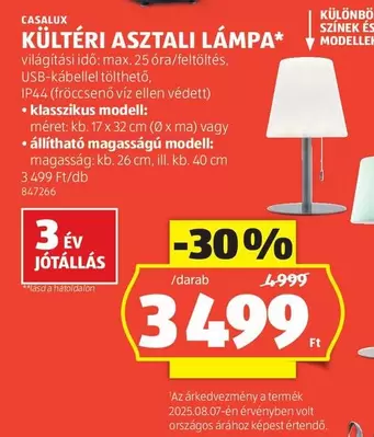 Volt - KÜLTÉRI ASZTALI LÁMPA