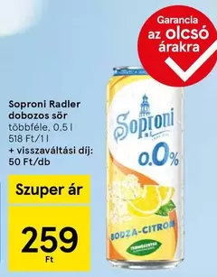 Radler dobozos sör