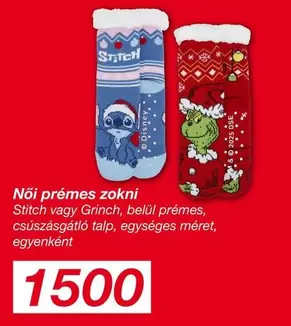 Disney - Női prémes zokni Stitch vagy Grinch
