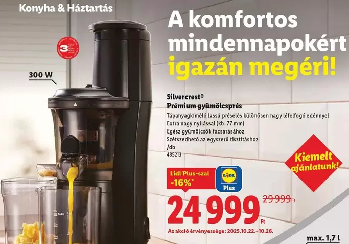 Prémium gyümölcsprés