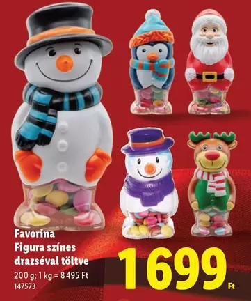 Figura színes drazséval töltve