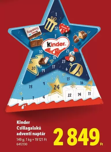 Kinder - Csillagalakú adventi naptár