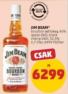 Jim Beam - bourbon whiskey, apple likőr, black cherry likőr