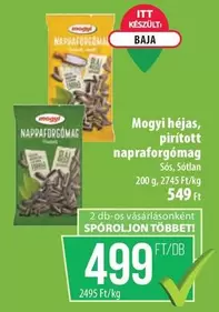 héjas, piritott napraforgómag