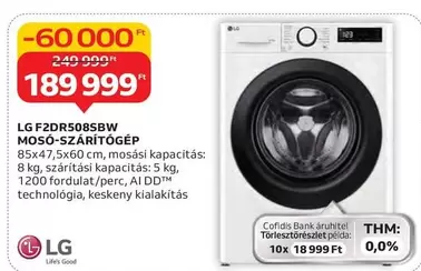 Lg - F2DR508SBW MOSÓ-SZÁRÍTÓGÉP