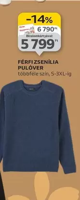 FÉRFI ZSENÍLIA PULÓVER