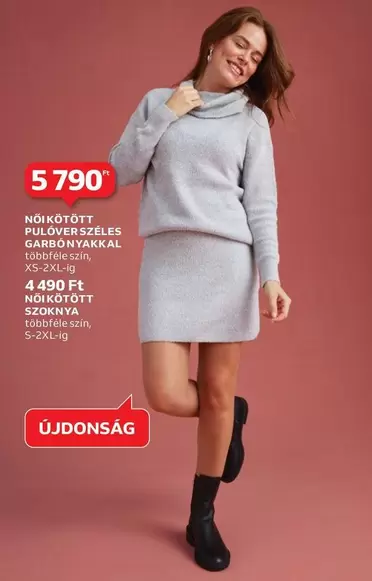 NÕIKÖTÖTT PULÓVER SZÉLES GARBONYAKKAL, NOIKÖTÖTT SZOKNYA