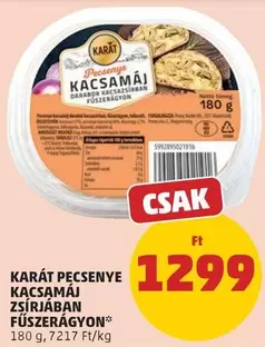 PECSENYE KACSAMÁJ ZSÍRJÁBAN FŰSZERÁGYON