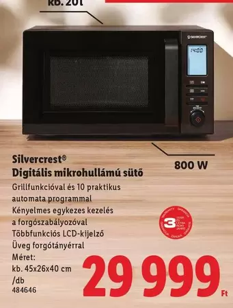 Digitális mikrohullámú sütő