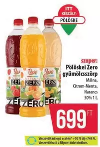 Zero gyümölcsszörp