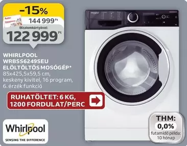 Whirlpool - WRBS56249SEU ELÖLTÖLTŐS MOSÓGÉP