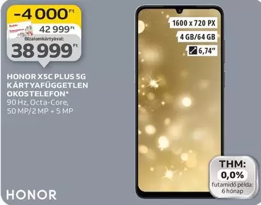 X5C PLUS 5G KÁRTYAFÜGGETLEN OKOSTELEFON