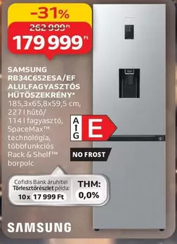 RB34C652ESA/EF ALULFAGYASZTÓS HŰTŐSZEKRÉNY