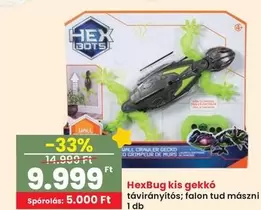 kis gekkó távirányítós; falon tud mászni