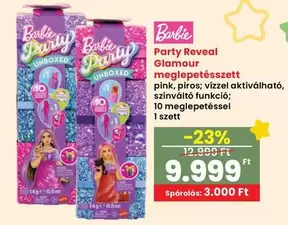Barbie - Party Reveal Glamour meglepetésszett