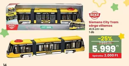 Siemens -  City Tram sárga villamos