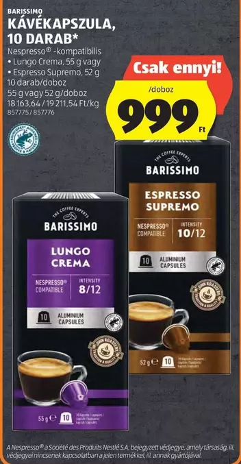 KÁVÉKAPSZULA, 10 DARAB