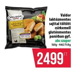 laktózmentes sajttal töltött csirkemell gluténmentes panírban gyf.