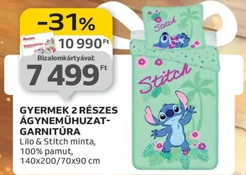 Stitch - GYERMEK 2 RÉSZES ÁGYNEMŰHUZAT-GARNITÚRA