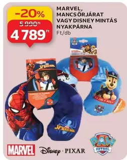Marvel - MANCS ŐRJÁRAT VAGY DISNEY MINTÁS NYAKPÁRNA