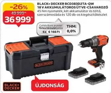 BCD383D2TA-QW 18 V AKKUMULÁTOROS ÜTVE-CSAVAROZÓ