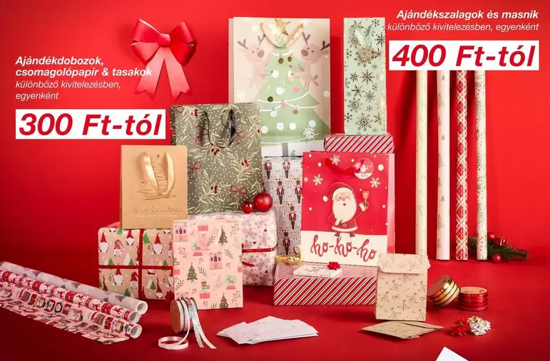 Ajándékdobozok, csomagolópapir & tasako