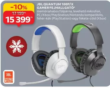 Jbl - QUANTUM 100P/X GAMER FEJHALLGATO