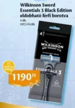 Essentials 3 Black Edition eldobható férfi borotva