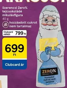 Zero% tejcsokoládé mikulásfigura