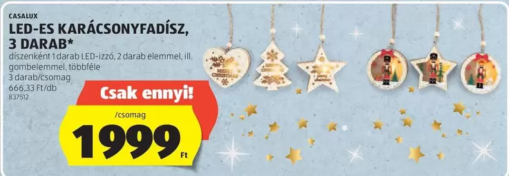 LED-ES KARÁCSONYFADÍSZ, 3 DARAB