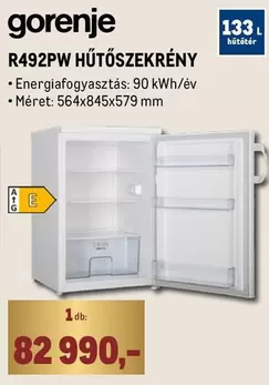 Gorenje - R492PW HŰTŐSZEKRÉNY