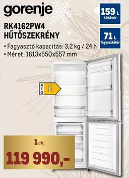 Gorenje - RK4162PW4 HŰTŐSZEKRÉNY