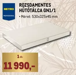 ROZSDAMENTES HŰTŐTÁLCA GN1/1