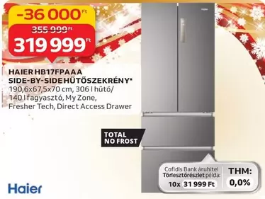 Total - HB17FPAAA SIDE-BY-SIDE HŰTŐSZEKRÉNY