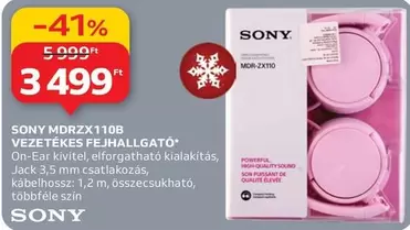 Sony - MDRZX110B VEZETÉKES FEJHALLGATÓ