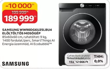 WW90DG6U25LBU4 ELÖLTÖLTŐS MOSÓGÉP