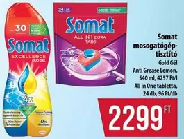 mosogatógép- tisztító Gold Gél Anti Grease Lemon, All in One tabletta