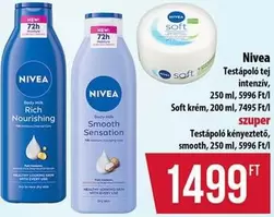 Testápoló tej intenzív, Soft krém, Testápoló kényeztető, smooth