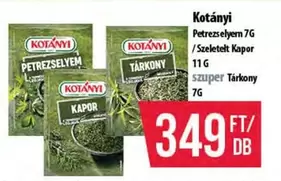 Petrezselyem 7G / Szeletelt Kapor 11G szuper Tárkony 7G