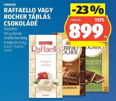 Raffaello - RAFFAELLO VAGY ROCHER TÁBLÁS CSOKOLÁDÉ