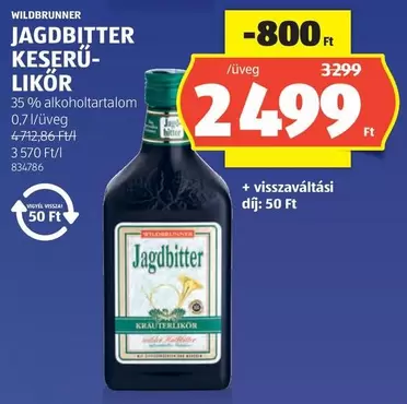 JAGDBITTER KESERŰ-LIKŐR