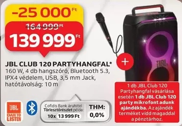 Jbl - CLUB 120 PARTYHANGFAL